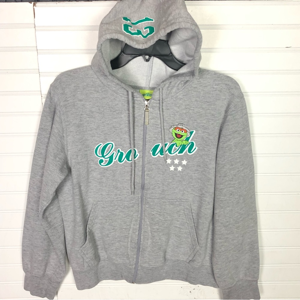 3 for $25 Oscar the Grouch Light Gray HoodieSz L